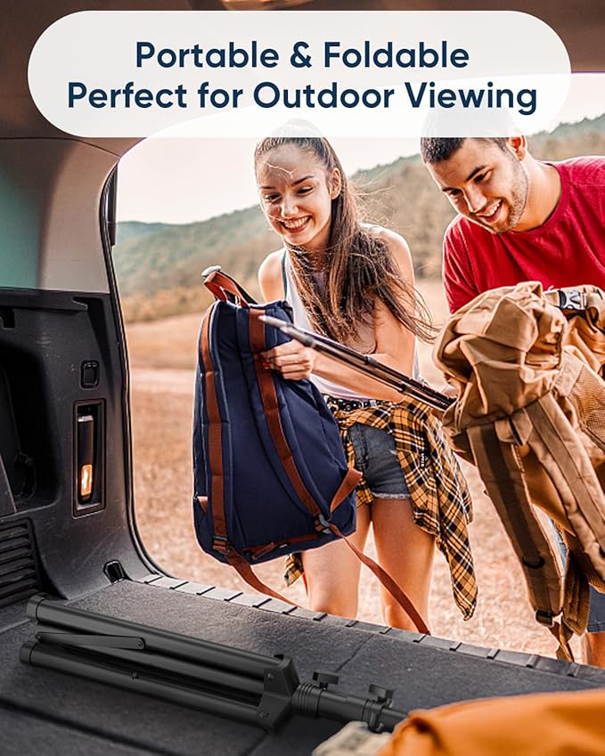 FORGING MOUNT Tripod Portable Floor TV Stand,Foldable Stand Height Adjustable for Portable Display Floor TV Stand 26-65" Flat Screen/Curved TVs, Holds Up to 77lbs