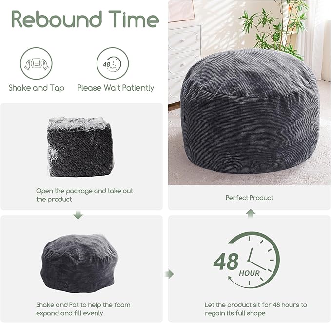 HIGOGOGO Giant Bean Bag Chair Bed for Adults,Convertible Beanbag Folds from Lazy Chair to Floor Mattress Bed,Large Floor Sofa Couch for Adult,Couples,Family,High-Density Foam Filling, Machine Washable