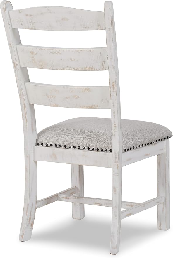 Signature Design by Ashley Valebeck Vintage Farmhouse Cushioned Dining Chair, 2 Count, Whitewash