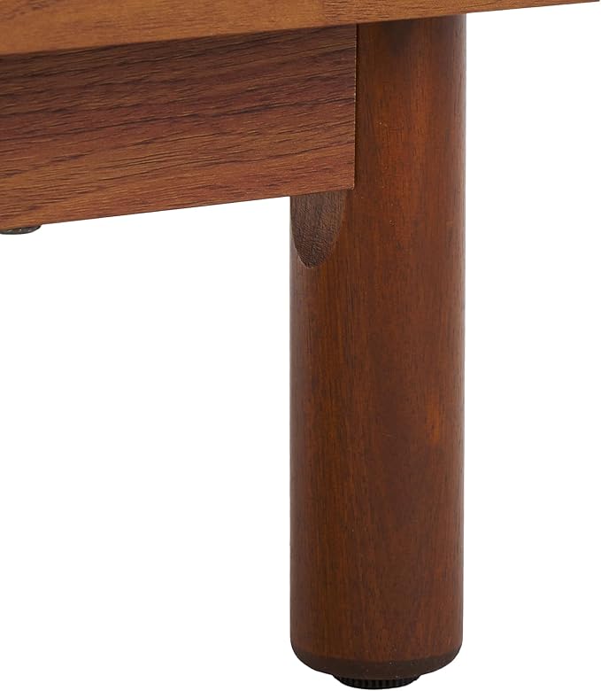 SAFAVIEH Aino TV Stand for up to 60" Flatscreen – Walnut Brown, 2 Sliding Doors with Interior Storage, 1 Open Shelf, Entertainment Media Console (MED9619A)