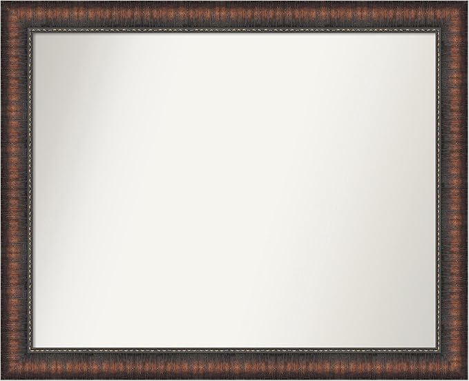 Amanti Art White Bathroom Mirror for Over Sink, 25x31 Cabinet White Narrow Rectangle Vanity Mirror, Large Modern Frame, Hangs Horizonally and Vertically, Bathroom Wall Decor, Non-Beveled Edge