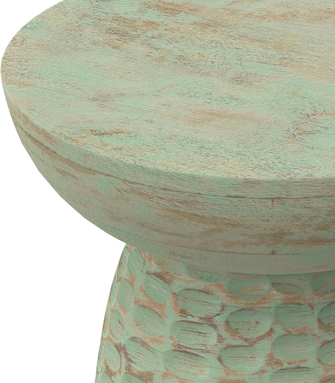 SIMPLIHOME Boyd 13-inch Wide Solid Mango End Table in Green Wash, Contemporary-Style Accent Table for Living Room, Bedroom, or Family Room, Assembled