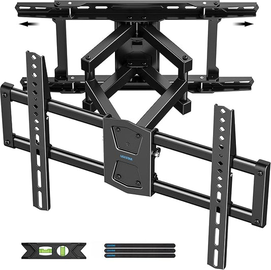 Full Motion TV Wall Mount 24 inch Studs for Most 42-86 Inch TVs, Adjustable TV Wall Mount Swivel and Tilt, Loading 110 LBS, Max VESA 600x400mm, Fits 16", 18", 24" Studs