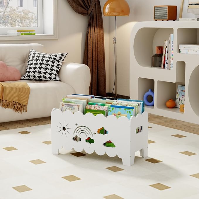 Wood Kids Bookshelf, Montessori Bookshelf, Suitable Kids Rooms, Nursery & Classroom, Kids Bookshelf and Toy Storage, Toddler Book Rack, Nursery Book Shelves, Kids Bookcase