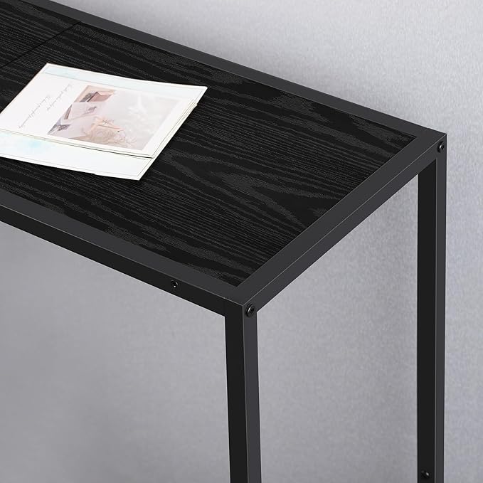 Console Table for Entryway, Black Narrow Console Hallway Table Living Room Furniture, Thin Side Table Back of Sofa, Entrance Table for Entryway Foyer Bedroom