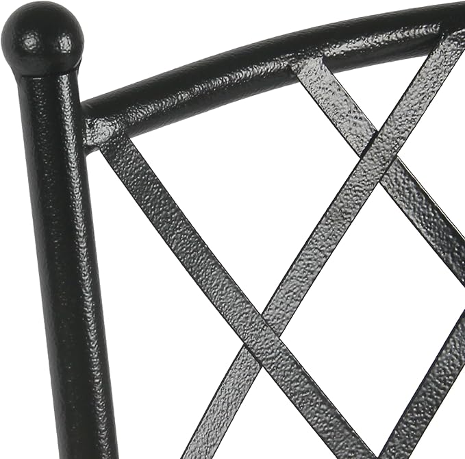 HomePop Home Decor | Metal Counter Height Bar Stools | 24" Bar Stools with Back | Decorative Home Furniture (Gray Woven)