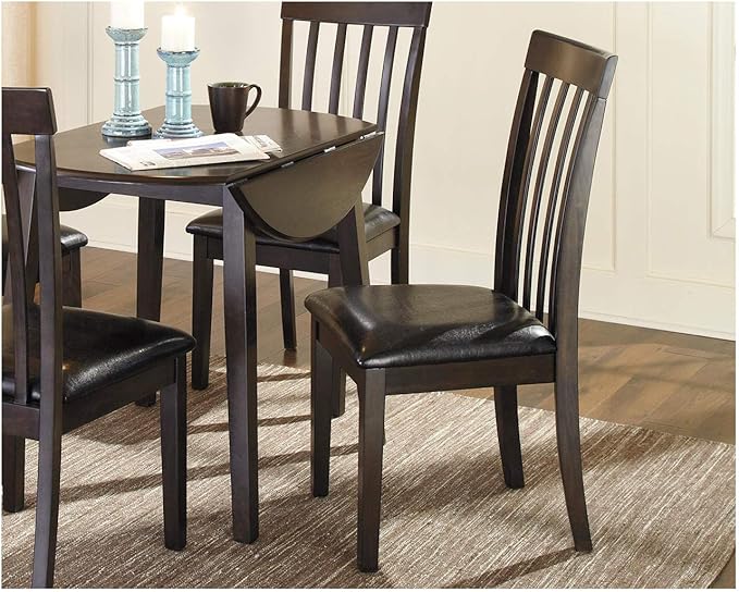 Signature Design by Ashley Hammis Round Dining Room Drop Leaf Table, Dark Brown