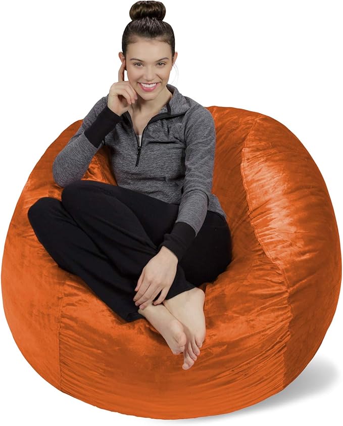 Sofa Sack Bean Bag Chair Cover, 4-Feet, Tangerine