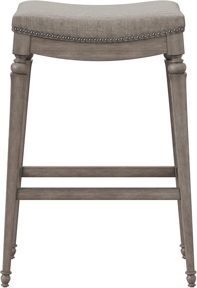 Hillsdale Furniture Vetrina Backless Non-Swivel Counter Stool, Weathered Grey