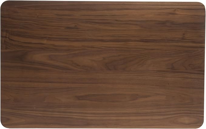 Dining Table Set for 4, Solid Rubberwood Upholstered Chairs, Mid-Century Modern Kitchen Furniture for Home, Dining/Living Room, Walnut+Beige