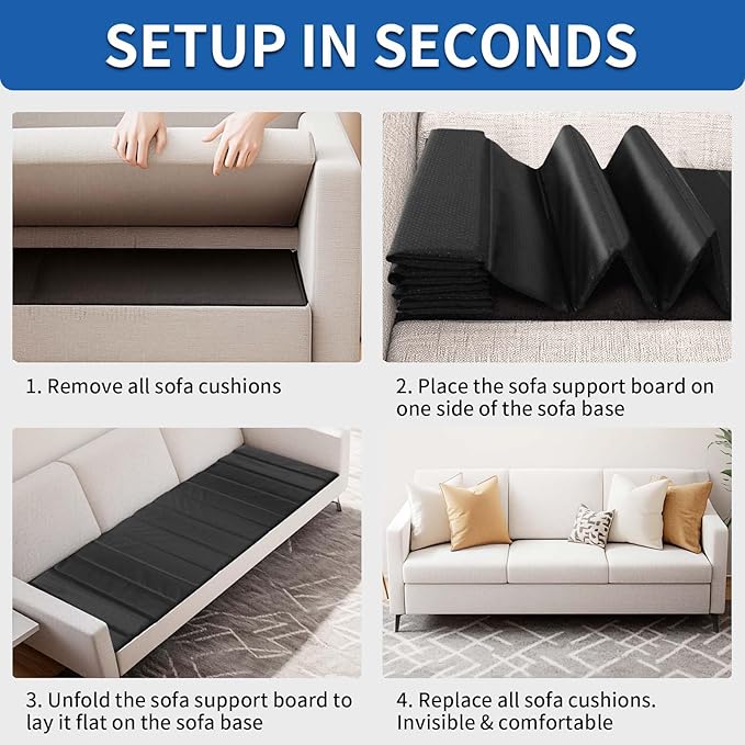 Heavy Duty Sofa Cushion Support Board for Sagging Sofas, 24''x 72'' Laminated Wood Sofa Cushion Support Board, Deep Support and Seat Protection