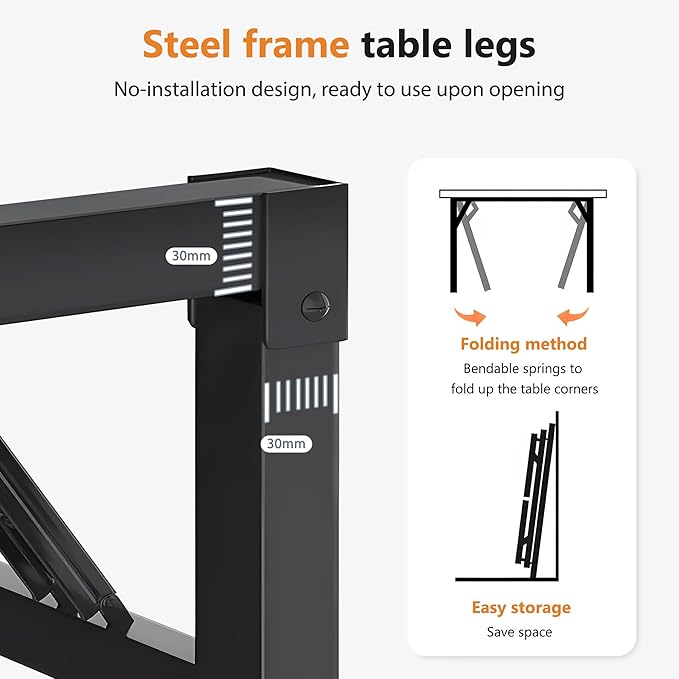 SDHYL 31.5inchesNo Assembly Foldable Computer Desk for Home Office Workstation, Study and Writing, Black