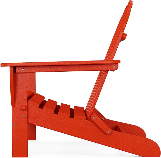 POLYWOOD AD5030SR Classic Folding Adirondack Chair, 38.5" H x31.25 W x 33.5" D, Sunset Red