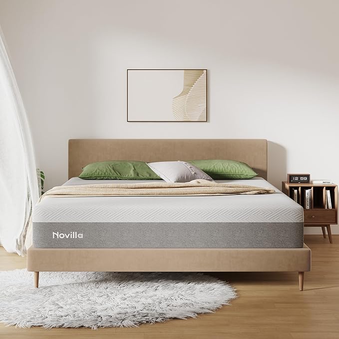 Novilla Mattress, 12 Inch Mattress California King with Gel Memory Foam for Comfortable Sleep & Pain Relief & Body Support, CertiPUR-US Certified