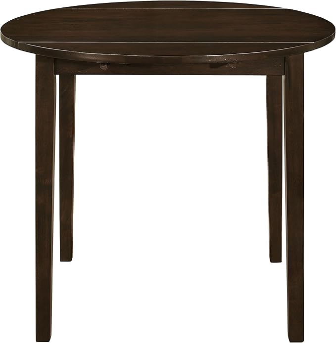 Coaster Home Furnishings 3-Piece Round Wood Dining Room Set Drop Leaf Extension Table Ladder Back Side Chairs Upholstered Seat Cushions Cappuccino and Tan 130005