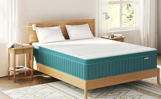 Firm Queen Mattress, 14 Inch Cooling-Gel Memory Foam & Pocket Spring Hybrid Mattress,Firm Feel,Bed Mattresses in a Box, CertiPUR-US Certified