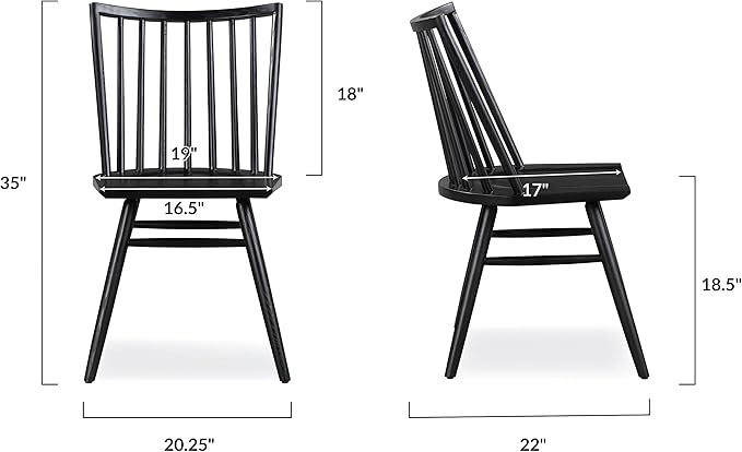 POLY & BARK Talia Dining Chair, Ash Wood, Black