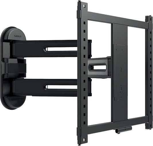 SANUS Height Adjustable Full Motion TV Wall Mount for 32” to 65” TVs – Raise or Lower TV 3” After Install – Maximizes Compatibility with Your Setup – 3 Step DIY w/Smooth Extension, Tilt & Swivel