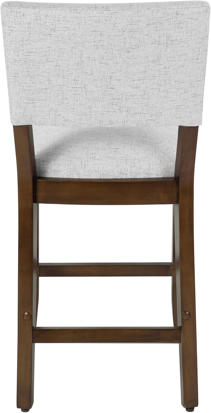 HomePop 24" Open Back Counter Stool Home Décor|Fabric Chairs for Dining Room, Kitchen and Living Room - Gray Woven(Single Pack)