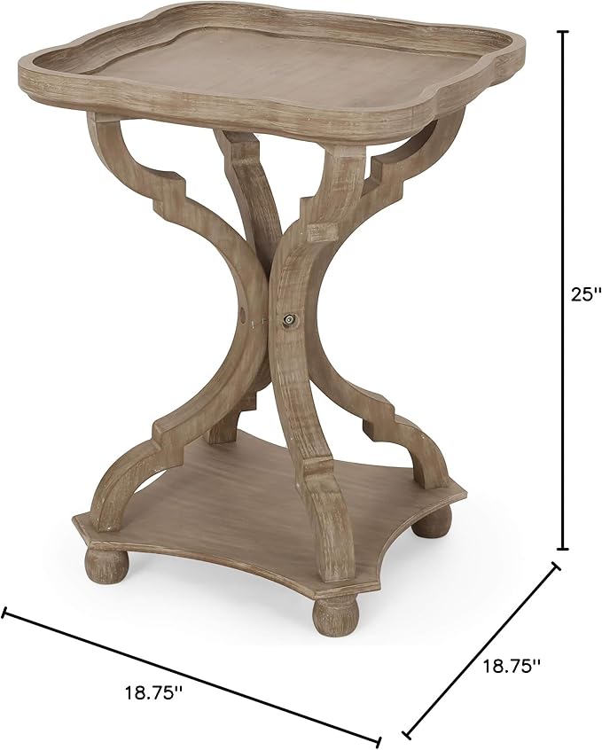 Christopher Knight Home Emerald French Country Accent Table with Square Top, Natural