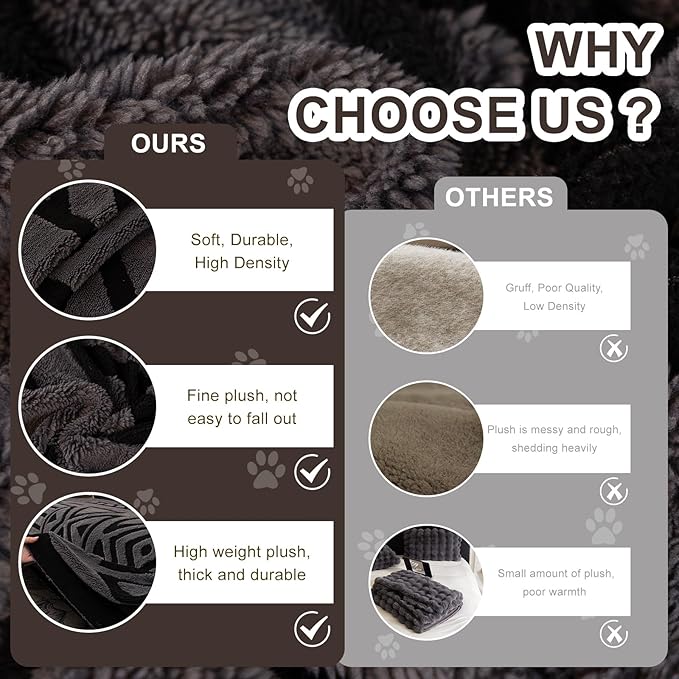 HANDONTIME Dark Grey Short Plush Couch Cover for Sofa Boho Faux Fur Sofa Covers Black Geometric Couch Sofa Slipcover for Pets Shu Velveteen Sofa Cover Washable Warm Soft Funny Fuzzy, 71" X118"