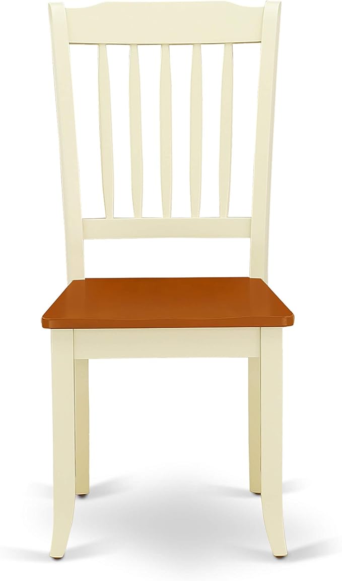 East West Furniture QUDA5-BMK-W 5 Piece Kitchen Table Set for 4 Includes a Rectangle Dining Room Table with Butterfly Leaf and 4 Solid Wood Seat Chairs, 40x78 Inch, Buttermilk & Cherry