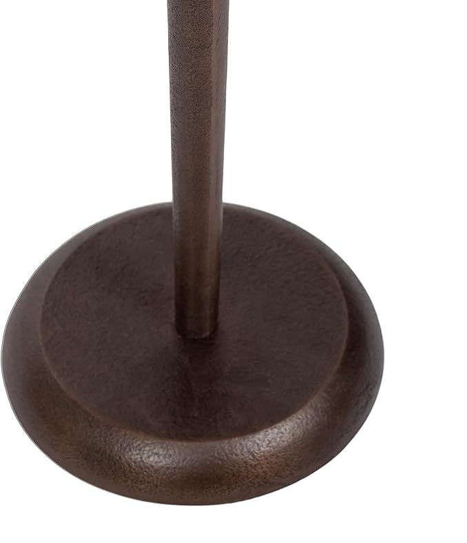 Kate and Laurel Alessia Modern Decorative Metal Drink Table, 8 x 8 x 22, Bronze, Round Cast Aluminum Pedestal Plant Stand with Rough Texture and Deckled Edge