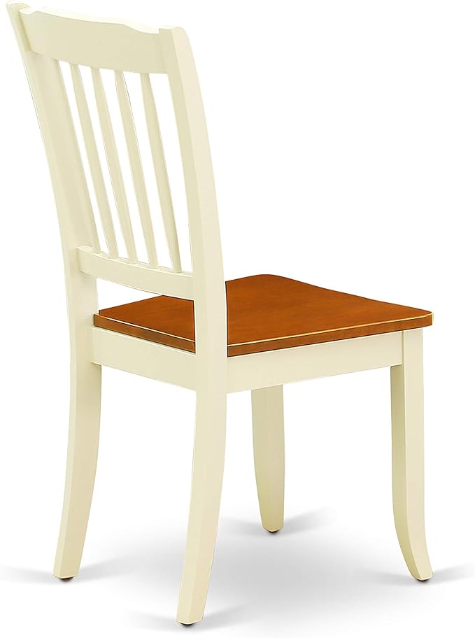 East West Furniture MZDA3-WHI-W 3 Piece Dining Table Set for Small Spaces Contains a Rectangle Dining Room Table with Dropleaf and 2 Wooden Seat Chairs, 36x54 Inch, Buttermilk & Cherry