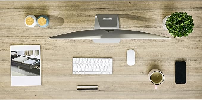 Kaboon Universal Tabletop 45"x20", Solid One-Piece Melamine Table Top, Double Desk L-Desk Floating Desk DIY, Home and Office, Oak/Grey Tone