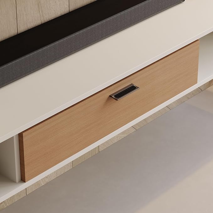 86'' Floating TV Stand,Wall Mounted TV Console,Floating TV Cabinet,Under TV Shelf for Bedroom Living Room(White)