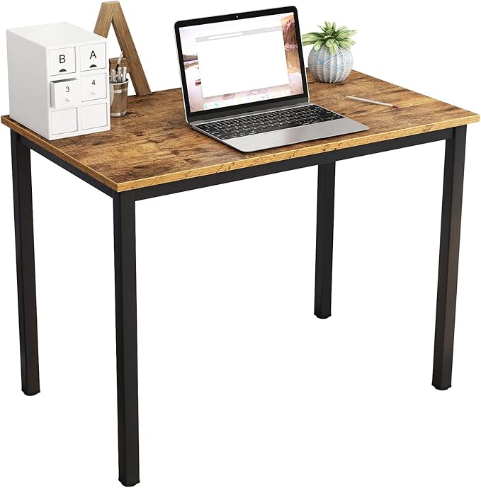 DlandHome 31.5 inch Computer Desk Home Office Table Writing Desk Study Table Gaming Desk Workstation (31.5 inch, Rustic Brown)