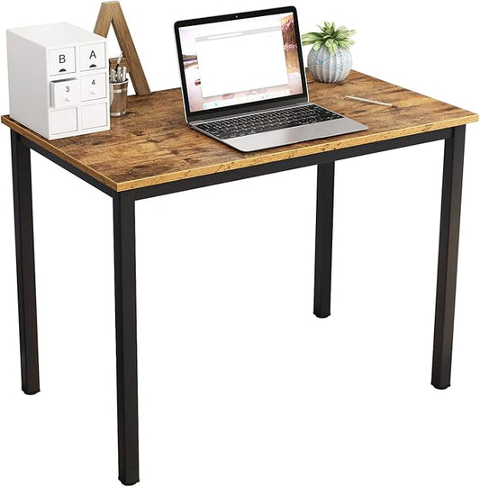 DlandHome 31.5 inch Computer Desk Home Office Table Writing Desk Study Table Gaming Desk Workstation (31.5 inch, Rustic Brown)