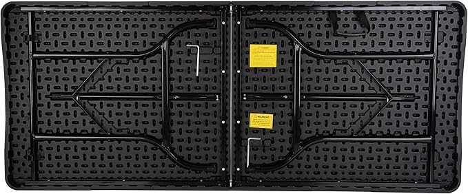 Everyday Home Folding Table - Lightweight Portable Folding Desk - 6-Foot-Long Plastic Table for Camping, Playing Cards, Parties, and Dining (Black)