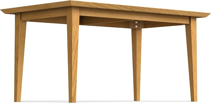 SIMPLIHOME Colby Dining Table, Solid Wood Oak Veneer in Oak, 60 x 36 inches, Contemporary-Style Rectangular Kitchen Table for up to 6 People