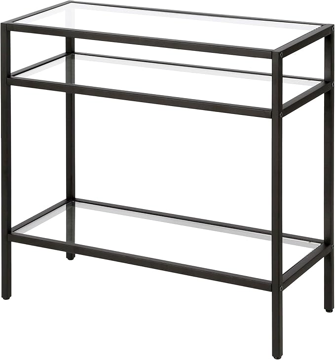 Henn&Hart Sivil Side Table, 24" Wide, Black