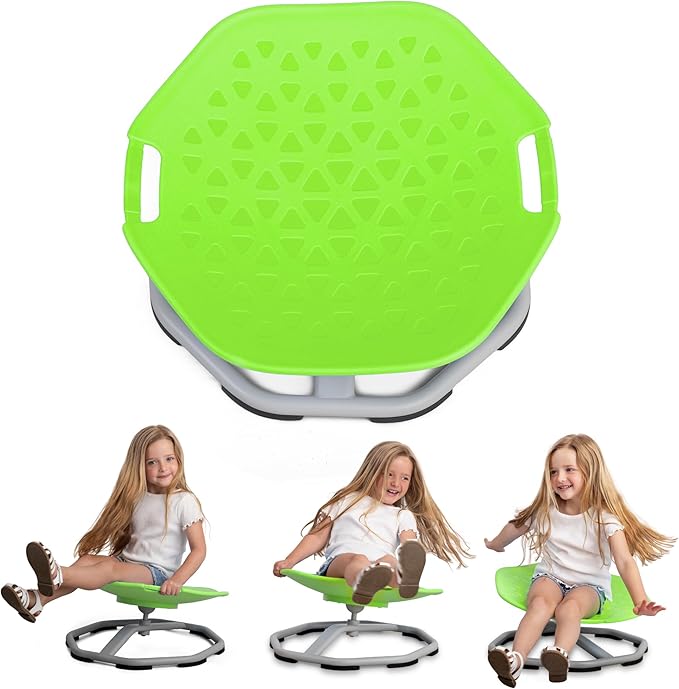 Special Supplies Spinning Chair for Kids- Versatile Kids Sit and Spin Sensory Chair for Training Body Coordination - Sensory Swivel Chair for Playroom, Bedroom, or Nursery (Green)