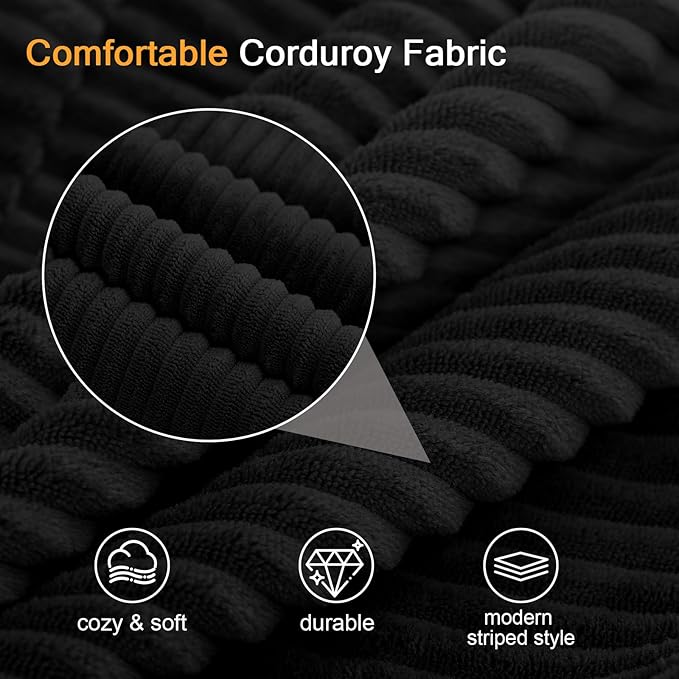 MeMoreCool Boneless Folding Sofa Bed Queen, Corduroy Convertible Sleeper Chair, Foldable Foam Mattress Chair, Comfy Fold‑Out Futon Couch Bed, Large Floor Sofa Couch for Living Room Guest