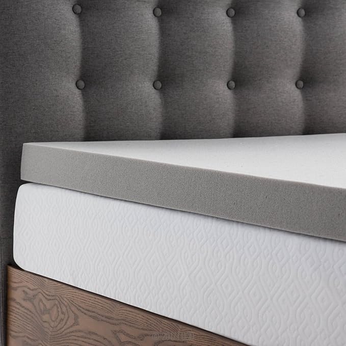Lucid 3 Inch Ventilated Bamboo Charcoal Memory Foam Mattress Topper - Twin XL Mattress Topper