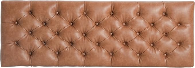 Christopher Knight Home Ottilie PU Leather Storage Ottoman Bench, Wooden Rectangular Ottoman with Storage, Bedroom End of Bed Foot Stool, Entryway Ottoman Footrest, Living Room Extra Seat, Brown