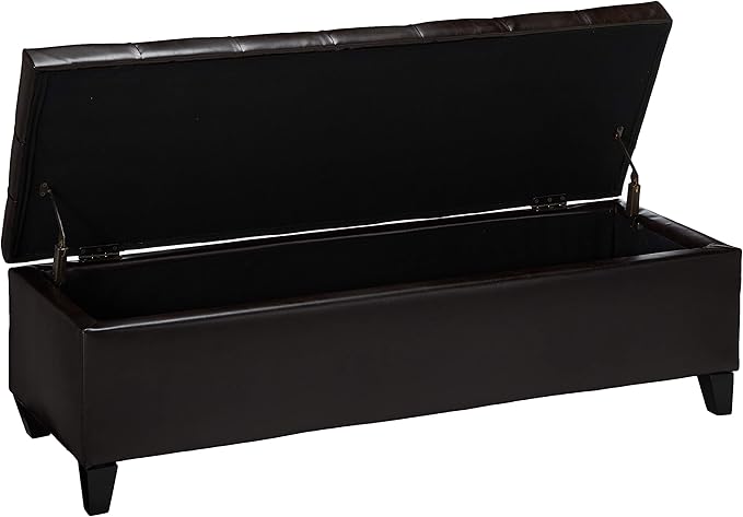 Christopher Knight Home Ottilie Leather Storage Ottoman, Brown