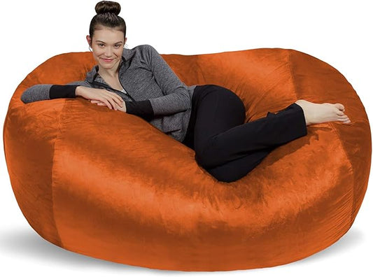 Sofa Sack Bean Bag Chair Cover, 6-Feet, Tangerine