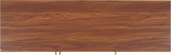 SAFAVIEH Aino TV Stand for up to 60" Flatscreen – Walnut Brown with Rattan Mesh, 3 Doors with Interior Storage, Sideboard Cabinet, Entertainment Media Console (MED9618A)