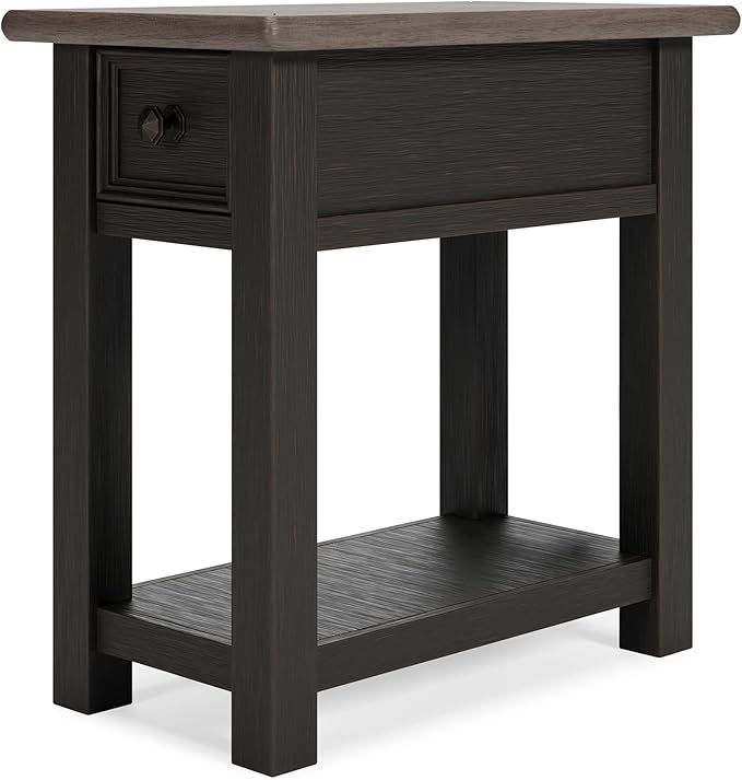 Signature Design by Ashley Tyler Creek Chair Side End Table, Light Brown & Whitewash
