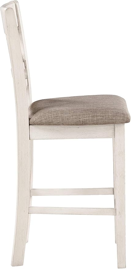 New Classic Furniture Cori 5-Piece Round Counter Dining Set with 1 Dining Table and 4 Chairs, 42-Inch, Beige and Brown