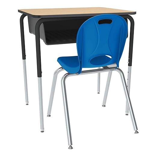 Learniture Structure Series Stacking School Chairs with Contoured Seats, Heavy-Duty Plastic Stacking Classroom Chairs, 18"H, Set of 4