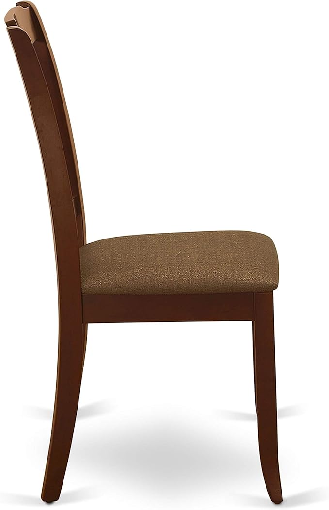 East West Furniture HBDA5-MAH-C 5 Piece Dinette Set for 4 Includes a Round Dining Room Table with Pedestal and 4 Linen Fabric Kitchen Dining Chairs, 42x42 Inch, Mahogany