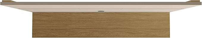 Manhattan Comfort Vernon 62" Floating Entertainment Center, Wall Mounted TV Stand for 55'' Television with Concealed & Open Storage, Hole for Cable Management, Off-White and Cinnamon