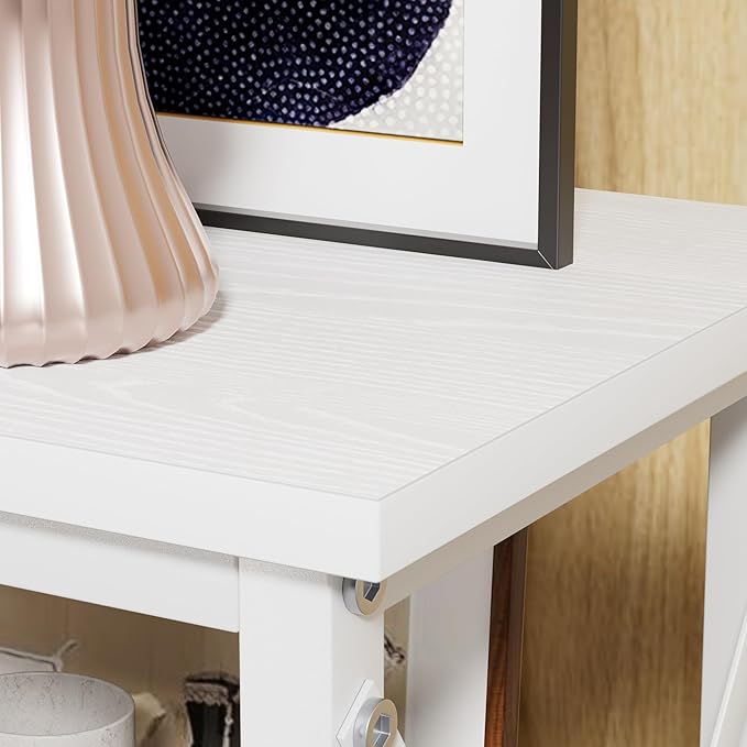 VECELO Modern Nightstands X-Design Side End Table Night Stand with Storage Shelf for Bedroom,Living Room