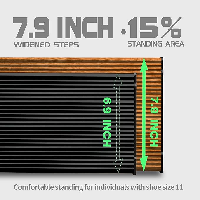 3 Step Ladder,Folding Step Stool with Aluminum Wide Pedal& Convenient Handgrip,330lbs Capacity Steel Ladder for Household and Office(Woodgrain)