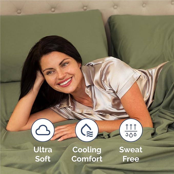 Twin XL Size 3 Piece Sheet Set - Comfy Breathable & Cooling Bed Sheets Set - Hotel Luxury Bedding for Women, Men, Kids, Teens, Boys & Girls - Deep Pockets, Soft, Wrinkle Free - Oeko-Tex - Sage Green